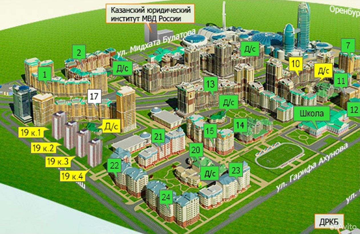 10 микрорайон казань карта