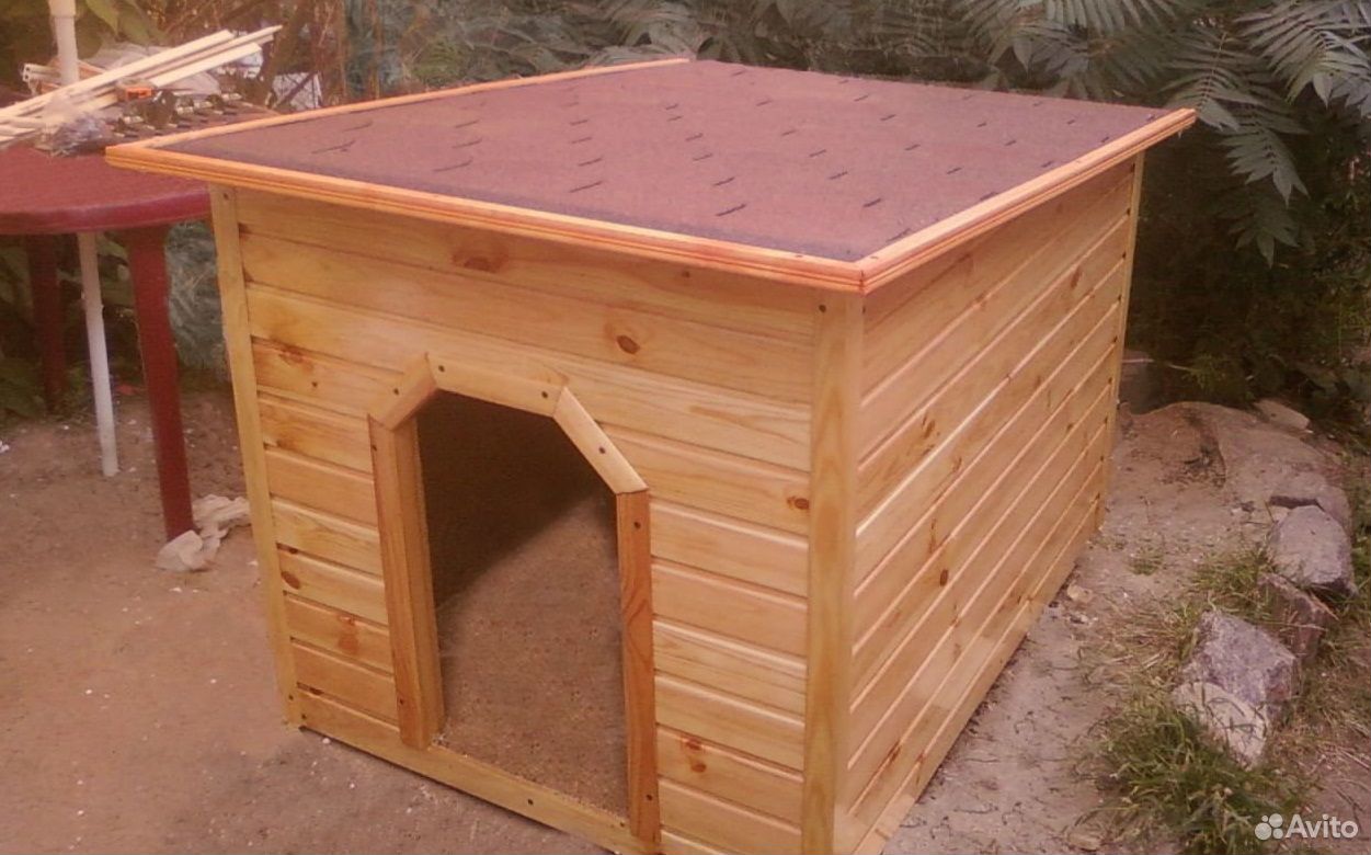 Тёплая будка с деревянной крышей для хаски купить на Зозу.ру - фотография № 3