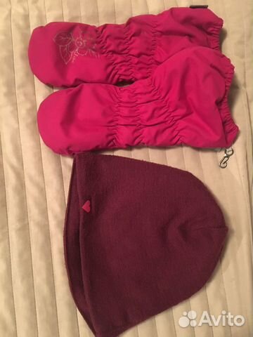 Шапка для девочки Lassie + варежки Lassie