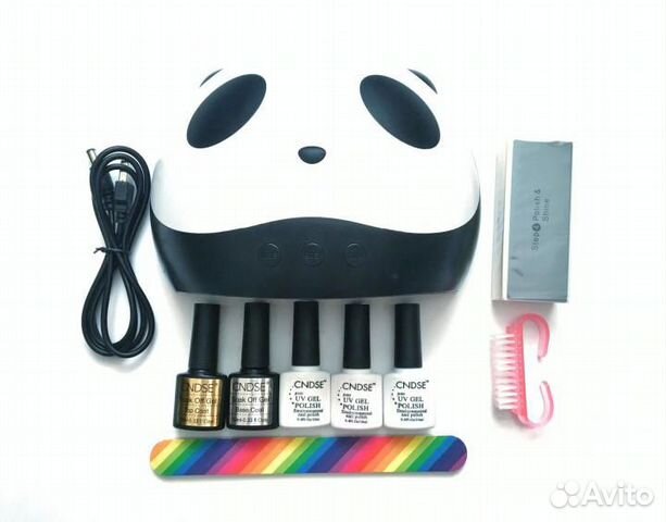 Набор для маникюра с лампой пандой