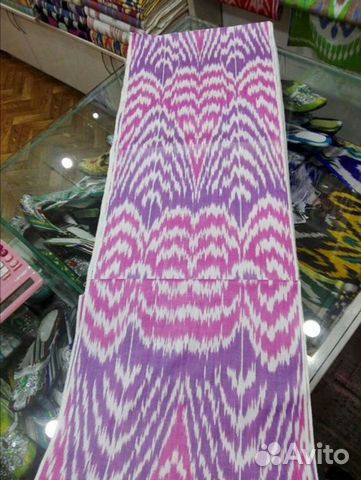 Узбекский шелковый палантин из иката. Бохо шарф