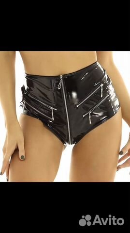 Шорты эро из лакированной кожи