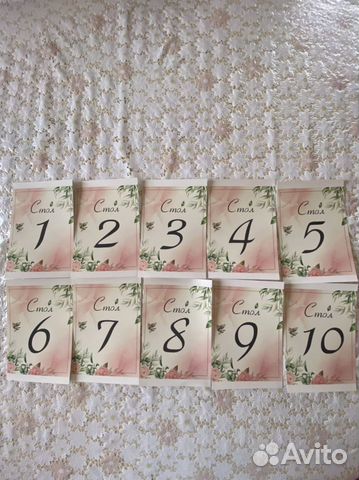 Нумерация для столов