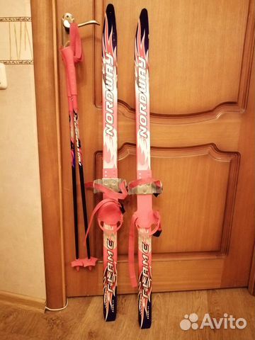 Лыжи и палки детские (для малышей) под обувь,110см