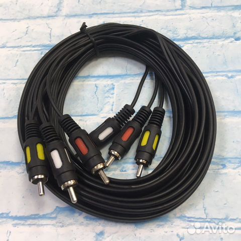 Качественный кабель аудио видео 3RCA 5м AT0713