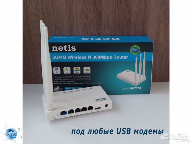 Wi-Fi роутер Netis MW-5230 для 3G/4G USB модема