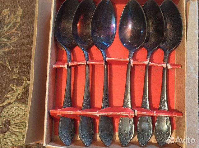 Набор ложек чайных, мельхиор, новые