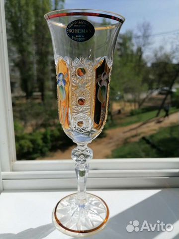 Хрустальные фужеры для шампанского новые 