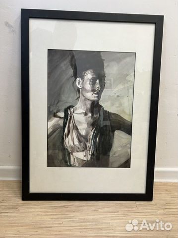 Картина женский портрет акварель графика