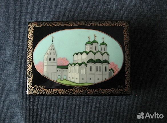 Шкатулка винтажная лаковая, Мстера, авторская