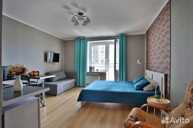 

Квартира-студия, 28 м², 2 кровати