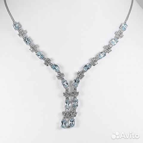 Серебряное ожерелье с натуральными топазами Серебряное ожерелье с натуральными топазами