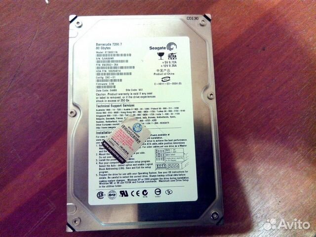Жесткий диск Seagate 3.5 (80Gb) PATA ST380011A