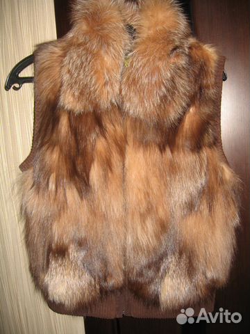 Жилетка на молнии из лисы+куртка Жилетка на молнии из лисы+куртка