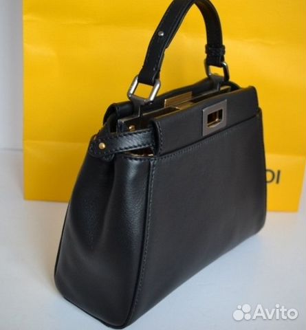 Сумки Fendi Peek-a-boo Peekaboo Черная Сумка Матов