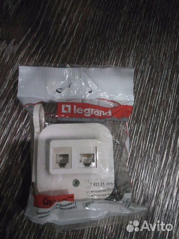 Розетка Legrand RJ11+RJ45 телефонная + компьютерна