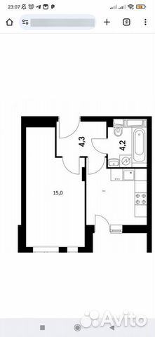 

1-к. квартира, 45 м², 2 кровати