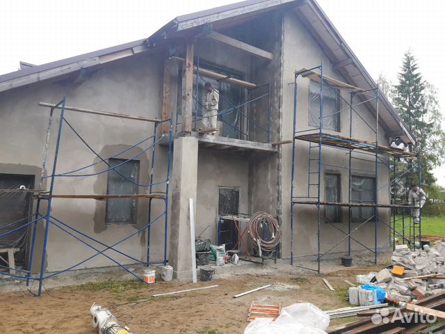 Машинная (механизированная) штукатурка. Стены под