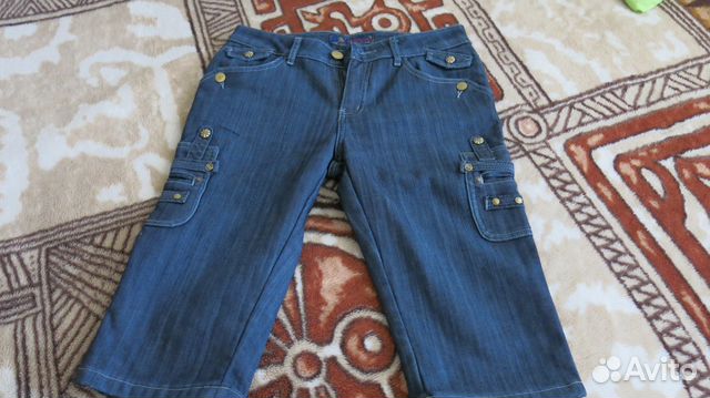 Бриджы джинсовые на флисе