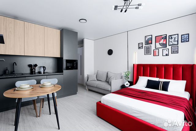 

Квартира-студия, 34 м², 2 кровати