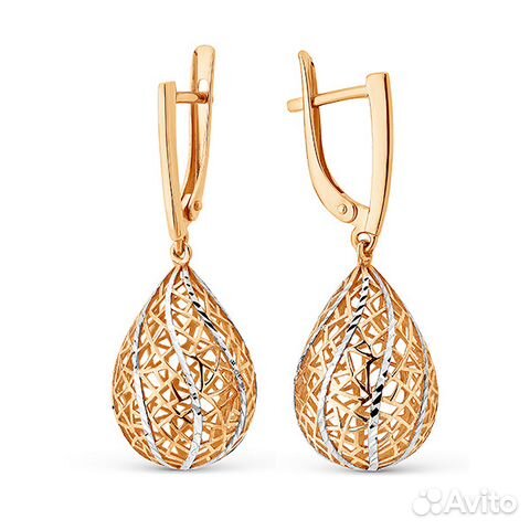 Серьги золото 585 новые с пломбой