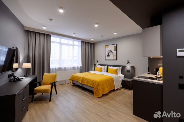 

Квартира-студия в апарт-отеле, 40 м², 2 кровати