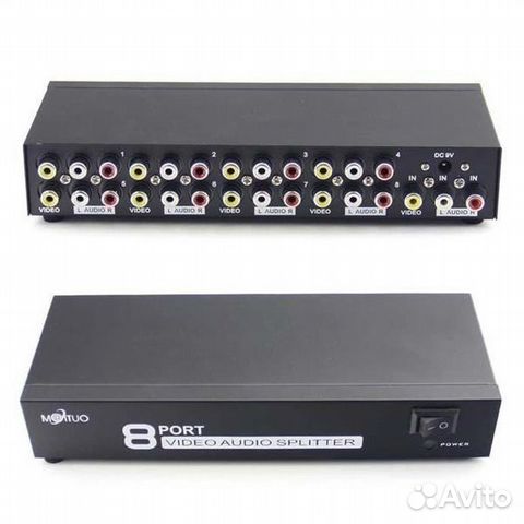 Разветвитель Тюльпанов AV RCA 1x4 1х8 сплиттер Разветвитель Тюльпанов AV RCA 1x4 1х8 сплиттер