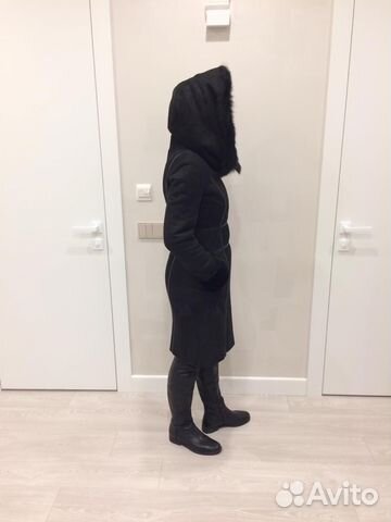 Дубленка замша новая с капюшоном Дубленка замша новая с капюшоном