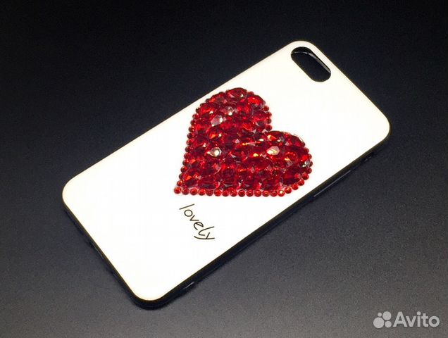 Чехол iPhone 7 8 Lovely Red Стразы Красное Сердце