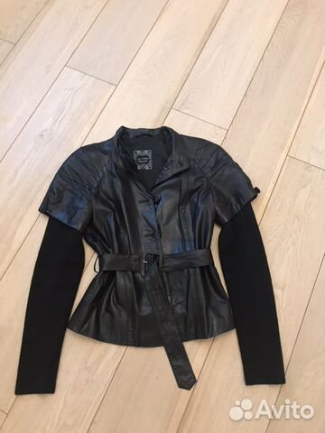 Куртка кожаная комбинированная