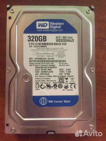 Новый Жёсткий диск Hdd Western Digital blue 320Gb