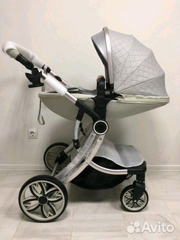 Коляска 2 в 1 Yolety, серебро. Доставка