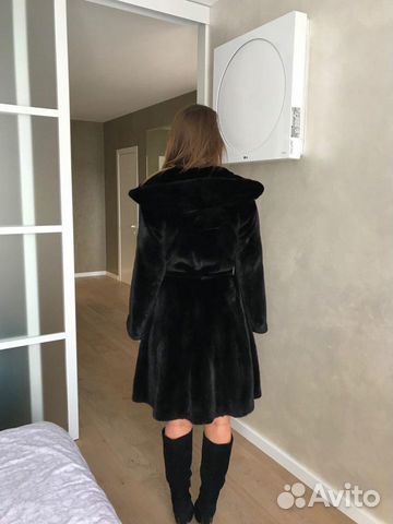 Норковая шуба с капюшоном american legend mink BLA
