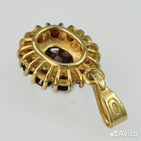 Кулон золото 585 пробы гранаты Кулон золото 585 пробы гранаты