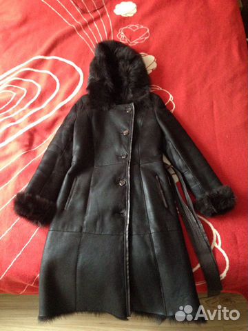 Дублёнка кожаная тёплая с длинным мехом Дублёнка кожаная тёплая с длинным мехом