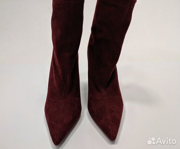 Бордовые ботильоны-носки H.I.T