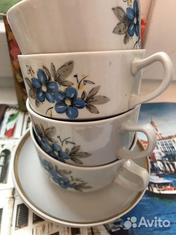 Блюдца, чашки, сахарница СССР Блюдца, чашки, сахарница СССР