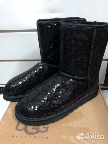 UGG угги (черные с пайетками)