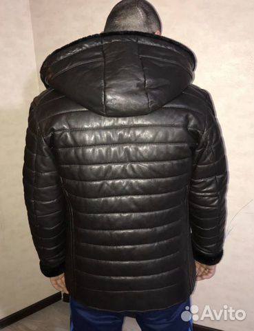 Кожаная дублёнка р. 50-52