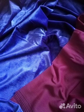 Ткань - Фиолетовый бархат стрейч, 165 см