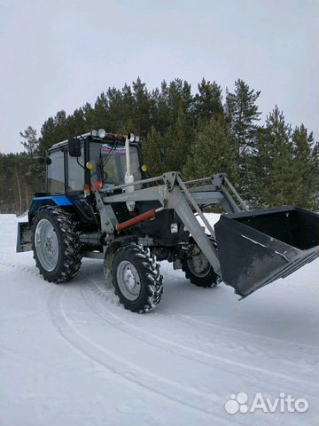 Уборка снега фронтальным погрузчиком мтз 82 сперед