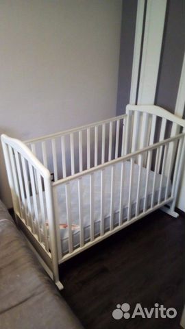 Кроватка качалка детская 120*60 белая и матрас Кроватка качалка детская 120*60 белая и матрас