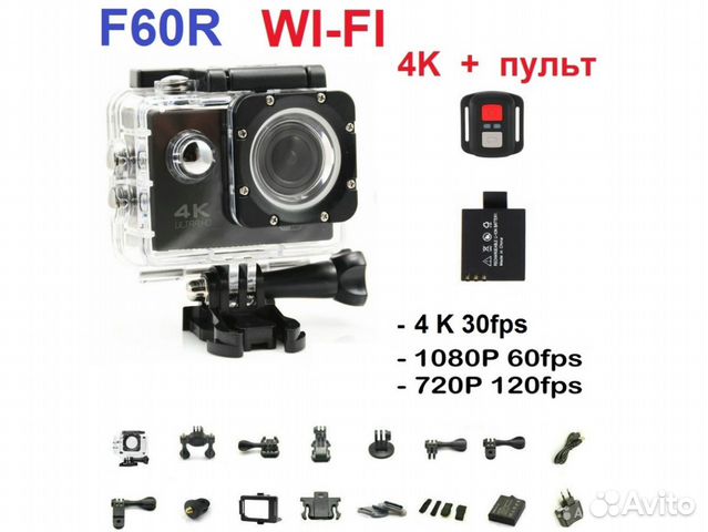 Экшен камера F60 4K Wi-Fi Экшен камера F60 4K Wi-Fi