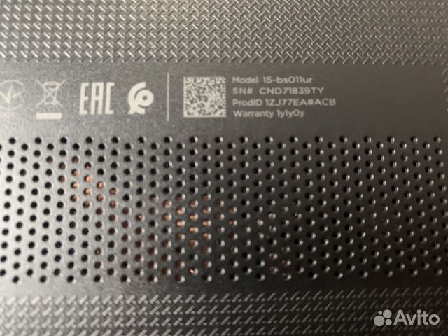 Ноутбук HP 15-bs011ur SSD 128 GB