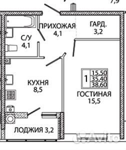 1-к квартира, 39 м², 16/18 эт.