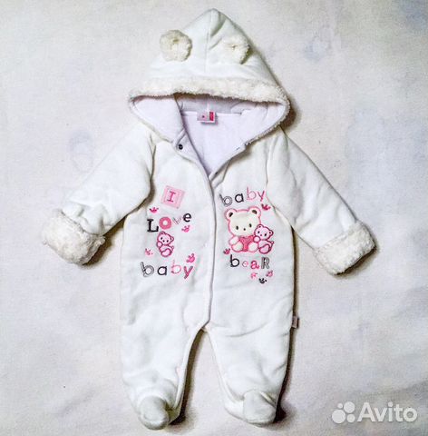 Комбинезоны плюш и кофты тёплые 0-3 лет