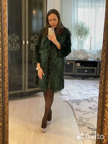 Шуба стриженная норка + песец