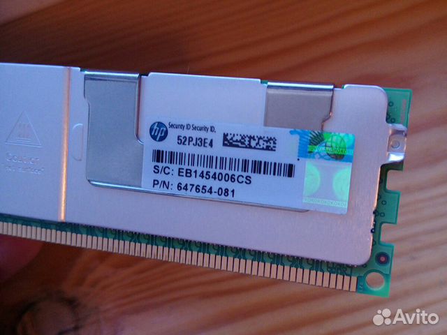 Оперативная память HP PC3L-10600L 647654-081 Оперативная память HP PC3L-10600L 647654-081