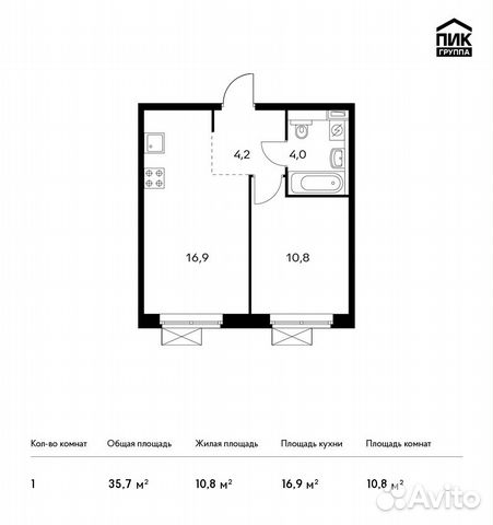 1-к квартира, 35.7 м², 8/25 эт. 1-к квартира, 35.7 м², 8/25 эт.