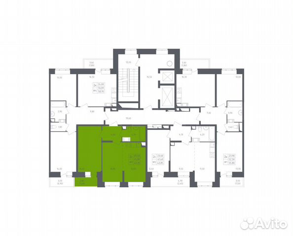 2-к квартира, 48.8 м², 8/15 эт.